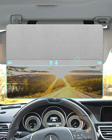 NAZZO Polarized Car Sun Visor Extension, Upgraded Magnetic Sunshade with PC Lens, Anti-Glare Car Visor Sun Blocker for Safe Driving, UV-Filtering/Protection