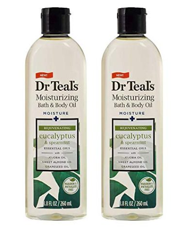 Dr. Teals Bath & Body Oil Gift Set (2 Pack, 8.8oz Ea.) - Rejuvenating Eucalyptus & Spearmint Blended with Pure Epsom Salt - Essential Oils Hydrate Skin & Alleviates Daily Stress at Home