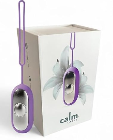 Glowco CalmCarry Sleep Aid Device – Handheld Microcurrent Relaxation Tool, Supports Calm, Focus & Gentle Relief, USB Rechargeable, Portable Wellness Device for Adults & Kids | Purple Calm Carry