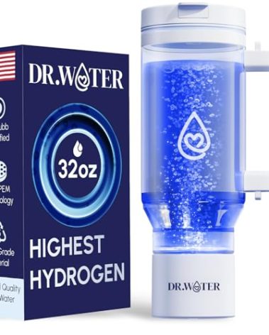 Dr.Water Hydrogen Water Bottle - 3X More Hydrogen Concentration - 32oz Hydrogen Water Bottle Generator - Portable Hydrogen Water Machine | Certified H2 Generator - HydroStanley Black