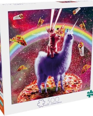 Buffalo Games - James Booker - Laser Llama Kitty - 300 Piece Jigsaw Puzzle for Adults -Challenging Puzzle Perfect for Game Nights - Finished Size is 21.25 x 15.00