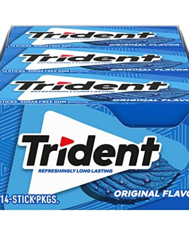 Trident Original Flavor Sugar-Free Chewing Gum, 12 Packs of 14 Pieces (168 Total Pieces)