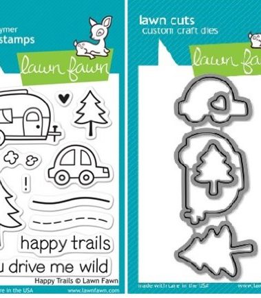 Lawn Fawn Happy Trails Clear Stamp and Steel Die Set - Includes One Each of LF601 (Stamp) & LF609 (Die) - Custom Set