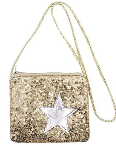 C.C-US Kids Glitter Sequins Crossbody Purse Small Shoulder Bag Satchel for Boys Girls, Gold, One Size