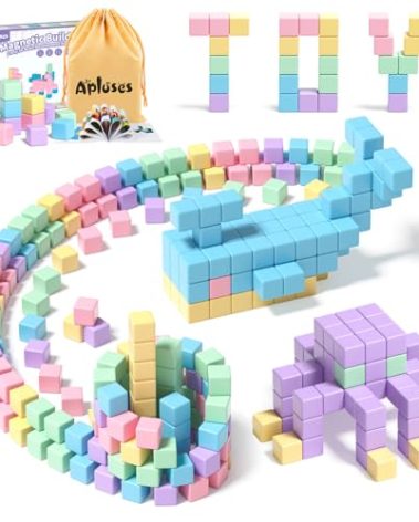 Apluses 32pcs Magnetic Blocks Building Cubes for Toddlers, Classroom Must Haves Creative Learning Kids Gifts, Preschool Montessori Sensory Autism Magnet Toys for Boys and Girls Ages 3 4 5 6