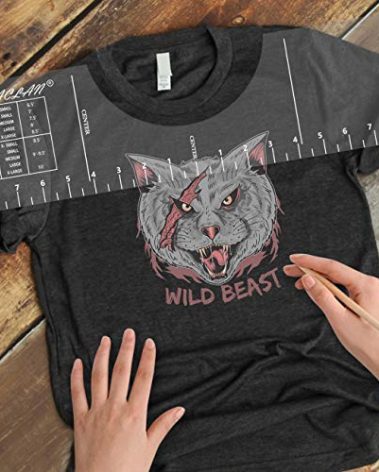 T-Shirt Rulers Guide, Shirt Alignment Tool for Applying Vinyl and Sublimation Designs On Shirts with Size Chart Built-in - HTV Alignment Tool