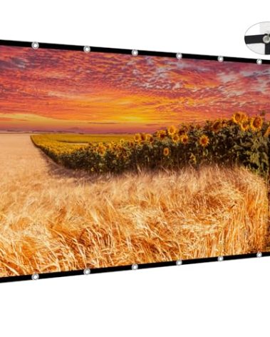 Projector Screen 200 inch, XINLEMY Large 4K HD 16:9 Foldable Portable Projection Cinema Screen Washable Double-Sided Video Projector Screen Suitable for Backyard Partying