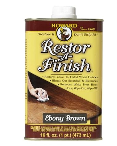 Howard Products RF8016 RF3016 Restor-A-Finish, 16 oz, Ebony Brown, 16 Fl Oz