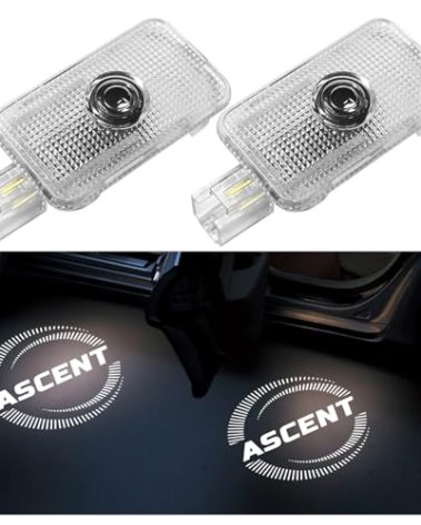 2Pcs Car Door Light Logo Projector for Ascent Accessories, Non Fade Courtesy Projector Laser Lamp, Welcome LED Ghost Shadow Puddle Lights (Black-M01)