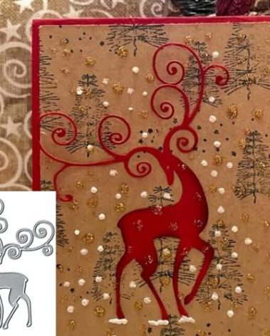 Hubangzhu Christmas Reindeer Metal Die Cuts, Merry Christmas Deer Elk Cutting Dies, Scrapbooking Decorative Embossing Paper Party Wedding Card Making