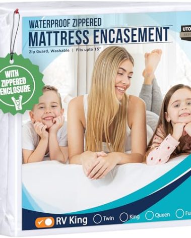 Utopia Bedding Waterproof Mattress Protector RV King Size, Zippered Mattress Encasement Bed Bug and Dust Mite Proof, Absorbent Six-Sided Mattress Cover