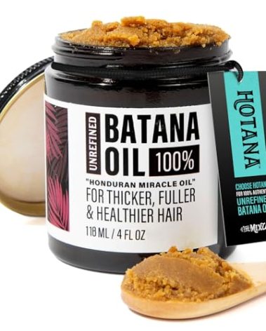 Unrefined Batana Oil for Hair Growth - Authentic & Organic Dr Sebi Batana Hair Mask from Honduras - Natural Hair Growth Oil - 4 Ounce Jar