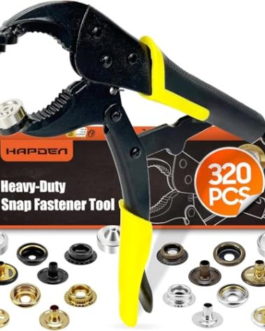 Snap Tool for Boat Covers, Heavy Duty Snap Fastener Tool, Snap Installation Tool with 320 PCS 4 Color 15mm Metal Snaps for Fabric