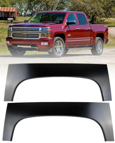 ELITEWILL Truck Bed Upper Rear Wheel Arch Skin Repair Quarter Panels Fit for 2007-2013 Chevy Silverado 1500 2500HD Pickup 2 Pcs Black