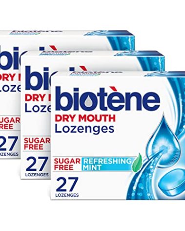 biotène Dry Mouth Lozenges for Dry Mouth and Fresh Breath, Dry Mouth Relief and Breath Freshener, Refreshing Mint - 27 Count (Pack of 3)