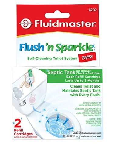 Fluidmaster 8202P8 Flush 'n Sparkle Automatic Toilet Bowl Cleaning System Refills, BioBalance Septic 2-Pack
