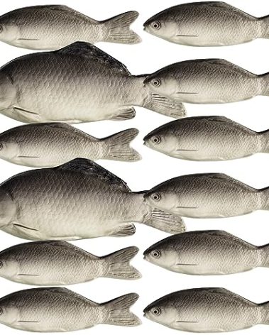 Liliful 12 Pcs Fake Fish Artificial Realistic Toys Stuffed Foam Faux Sea Fish Including Big and Small for Halloween Prank Prop Home Decoration Aquarium Display Ornaments Stage Drama Photography Prop