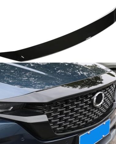 Birbenben Fit for Mazda CX 50 2025 2024 2023 Accessories, Glossy Black Hood Bonnet Cover Trim Low Profile Hood Bug Deflector Shield Front Bumper Stone Guards Protection for CX50 CX-50 Hybrid Accessory