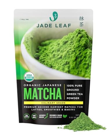 Jade Leaf Matcha Organic Culinary Grade Matcha Powder - Premium Second Harvest - Authentic Japanese Origin (3.53 Ounce Resealable Pouch)
