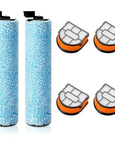 WD161 Roller and Filter For Shark HydroVac MessMaster Wet Dry Vacuum Cleaner WD161 WD261 AW261 (2 Brush 4 Foam Filter Kit)