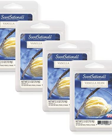 Scentsationals Wax Melts, Wax Cubes Strong Scent - Vanilla Bean - Long Lasting Scented Wax Melts for Warmer, 10oz (24-Cubes)