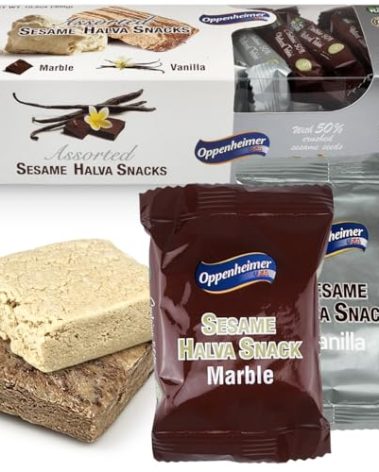 Assorted Sesame Halva Snacks Vanilla and Marble Flavors - Delicious Sweet Israeli Snacks Sesame Treat Bars Assortment for Melt-in-Your Mouth Delight, Vegan, Kosher - 12 Pack, 0.88 Oz Each (Total 25g)