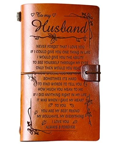 PRSTENLY Gifts for Husband Leather Journal, Husband Birthday Gift To My Husband Gifts 140 Page Refillable Notebooks, Fathers Day Anniversary Wedding Christmas Valentines Day Gifts for Him Men Husband