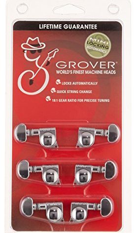 Grover 406C Rotomatic Mini 3 per Side Self Locking Machine Heads, Chrome