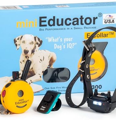 E-Collar – Educator ET-300-1/2 Mile Waterproof Remote Dog Training Collar Includes Premium Finger Clicker Trainer, 100 Programmable Levels + Vibration + Light + Sound