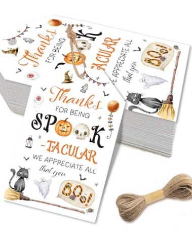 Hippeny Halloween Appreciation Gift Tags, Halloween Candy Tag for Teacher, Staff, Employee, Coworker Volunteer, Office Team, Fall Appreciation Favor Tag