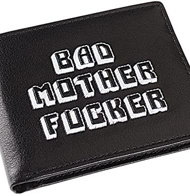 Miramax, Officially Licensed Black/White Embroidered Bad Mother Leather Wallet