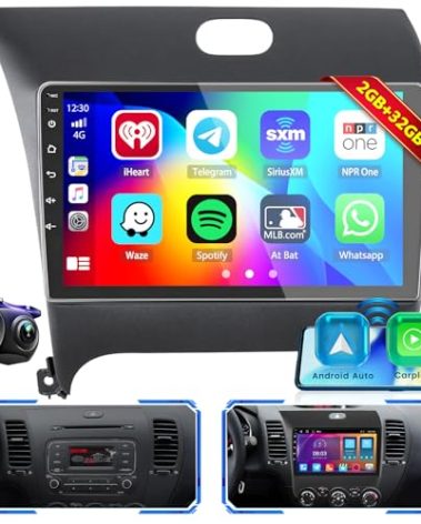 Fuluku【for KIA Forte 2013-2018】 Android Car Stereo with Wireless Carplay Android Auto, Radio Dash Kit GPS Navigation WiFi Bluetooth SWC Mirror Link, Mic Backup Camera, kia Forte Radio