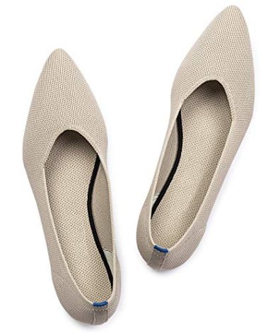 Frank Mully Women's Ballet Flat Shoes Round Toe Slip On Ballerina, 7.5, Ecru