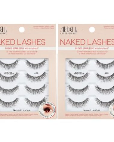 Ardell Naked Strip Lashes 420 - Soft Lightweight Fibers, Natural Look, Comfortable & Easy Application False Eyelashes, 4 Pairs, 2 Pack