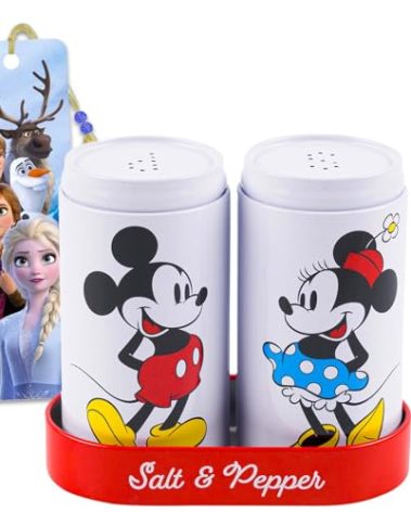 Mickey and Minnie Mouse Salt and Pepper Shaker Set - Mickey and Minnie Kitchen Accessories Bundle Includes a Bookmark | Disney Kitchen Decor
