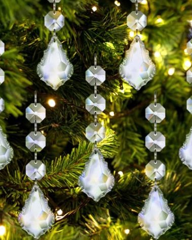 Jishi 30pk Angel Christmas Tree Decorations Ornaments, Hanging Acrylic Crystal Angel Ornaments for Christmas Tree Indoor Christian Religious Home Decor, Birthday Wedding Party Decoration Supplies Bulk