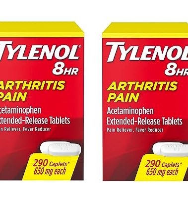 Tylenol Arthritis Pain Extended Release Tablets with Acetaminophen for Joint Pain, 290 Caplets (Pack of 2) (Package May Vary)