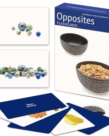Picture My Picture Opposites Flash Card Set – Speech Therapy Tool for Vocabulary, Communication & Thinking, Scratch-Resistant with Activity Guide, Suitable for Education, ESL & ABA – Set of 40
