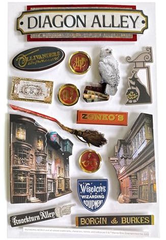 Paper House Productions Harry Potter Die-Cut 3D Scrapbook Sticker Sheet - Diagon Alley
