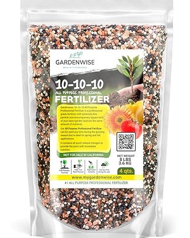 10-10-10 Plant Fertilizer Slow Release - 10 10 10 All Purpose Granular Garden Fertilizer for Vegetables, Tomato, Arborvitae, Shrubs, Rose, Flowers, Fruit, Fig Trees (4 QUARTS)