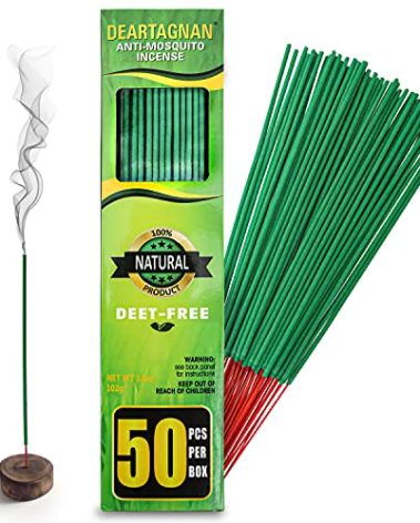 Mosquito Repellent Incense Sticks 50 Pieces per Box, for Patio/Natural Ingredients Citronella Oil/Lemongrass Oil/Made Natural Based Essential - DEET Free - Mosquito Repellent Outdoor