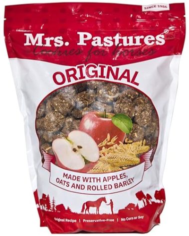 Mrs Pastures Cookies and Treats for Horses - Premium Horse Treats - Made with Apples, Oats, and Rolled Barley - Preservative Free - All Natural Ingredients - No Corn or Soy - Made in USA - (5lb Bag)