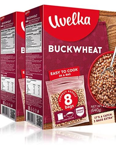 Uvelka Buckwheat BOIL-IN-BAG 8 Bags 80 Gr (Pack of 2)