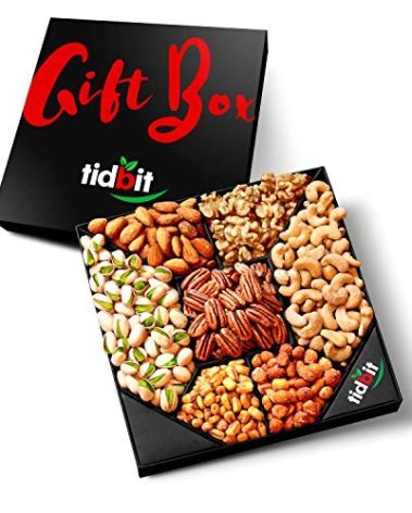 Gourmet Nut Platter (7 Mix Tray) - Gift Baskets for Adults & Kids, Healthy Food Arrangement, Care Package, Irresistible Treats to Satisfy Your Cravings, Birthday, Labor Day, Christmas and other Holidays!