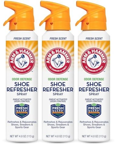 Arm and Hammer Shoe Refresher Spray, Multi-Purpose Odor Remover for All Types of Footwear, Shoe Deodorizer Spray, Shoe Odor Eliminator, Shoe Spray, Shoe Smell Eliminator, 4 oz (3 Pack)