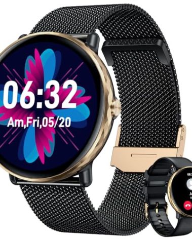 Smartwatch for Men Women Android iOS Phones: Smart Watches Fitness Tracker with 1.43" AMOLED Touchscreen Waterproof Blood Pressure Heart Rate Digital Automatic Step Sport Timer Alarm Pedometer Monitor