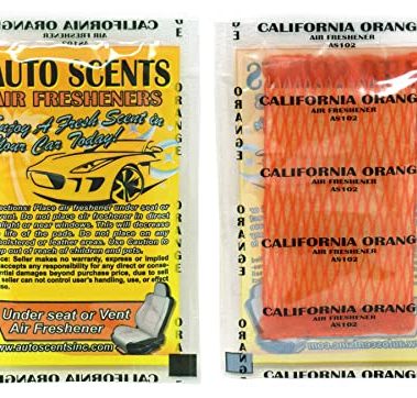 Individually Wrapped - Professional Car Air Freshener Pads - Remove Smells & Add Ambience (15 Per Pack) (California Orange)