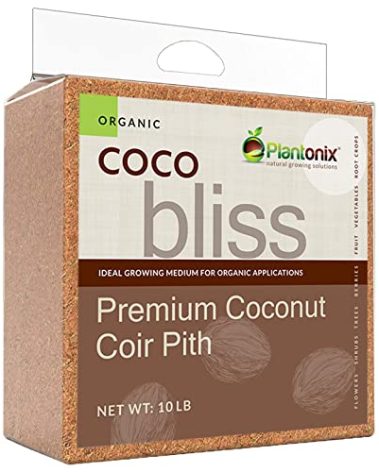 Coco Bliss (10lbs) - Organic Coco Coir for Plants - OMRI-Listed Coco Coir Brick for Garden Soil & Potting Mixes - Coconut Fiber Substrate Mixes with Potting Soil for Indoor Plants & Outdoor Plants