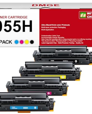 DMGE 055H - 055 Toner Cartridge Set - MF743cdw Toner Cartridges Replacement for Canon 055 Toner Cartridge Set for Canon MF743Cdw Toner Color MF741Cdw MF745Cdw MF746Cdw, MF743 MF741 Printers, 4 Pack