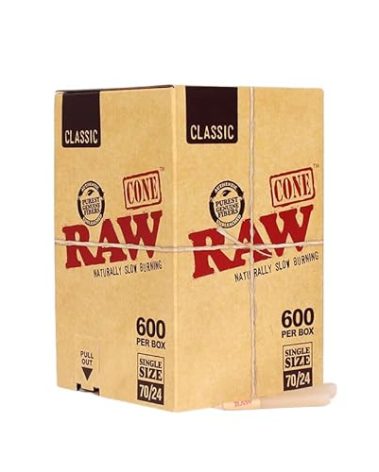 Raw Classic Bulk 70/24 Cones 600 Count